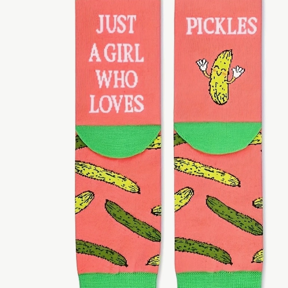 Pickle Socks, Food Socks, Silly Socks, Novelty Socks, Gift Idea, Love Pickles